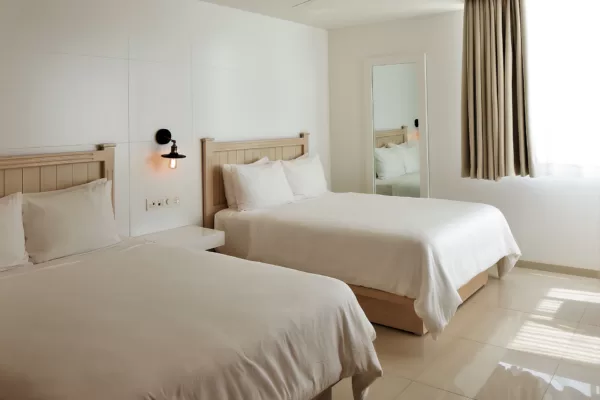 Habitación "Estándar Doble" del Hotel Boutique Óleo Cancún Playa, hotel todo incluido en Cancún